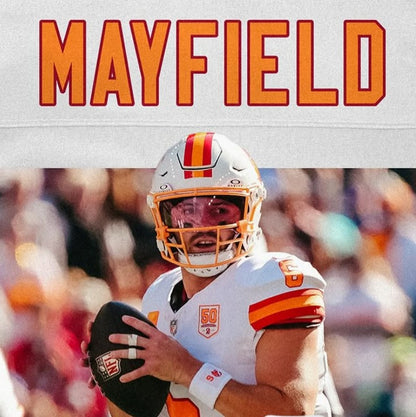 Baker Mayfield GAME-ISSUED🔥Tampa Bay Buccaneers Nike NFL Iconic 1976 Jersey 👕 Also includes Certificate of Authenticity + 50 Seasons Patch 🛡️
