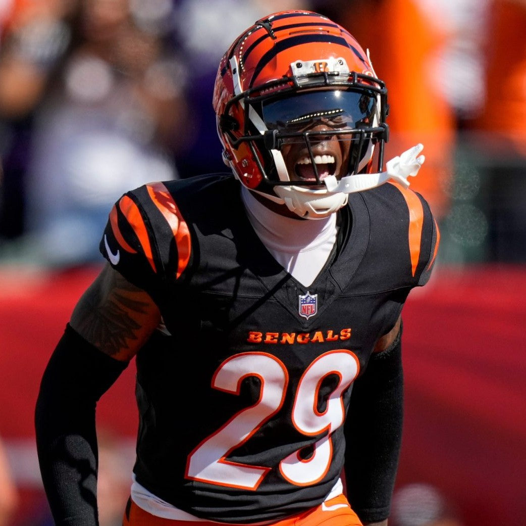 Cam Taylor-Britt GAME WORN 💪 10/05/25 Cincinnati Bengals Nike NFL Jersey vs.Lions inc. COA 🛡️