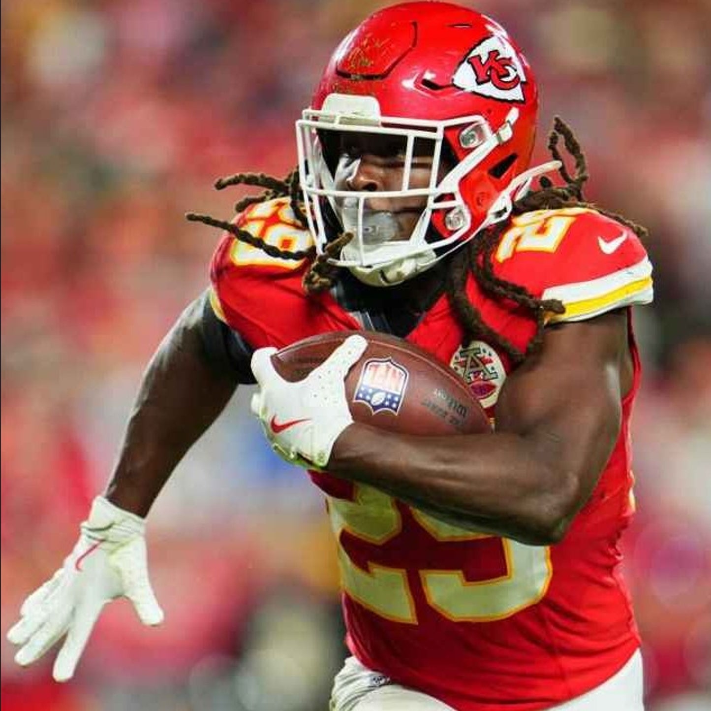 Kareem Hunt GAME-USED💪09/28/25 Kansas City Chiefs NFL Jersey🎽vs. Baltimore Ravens