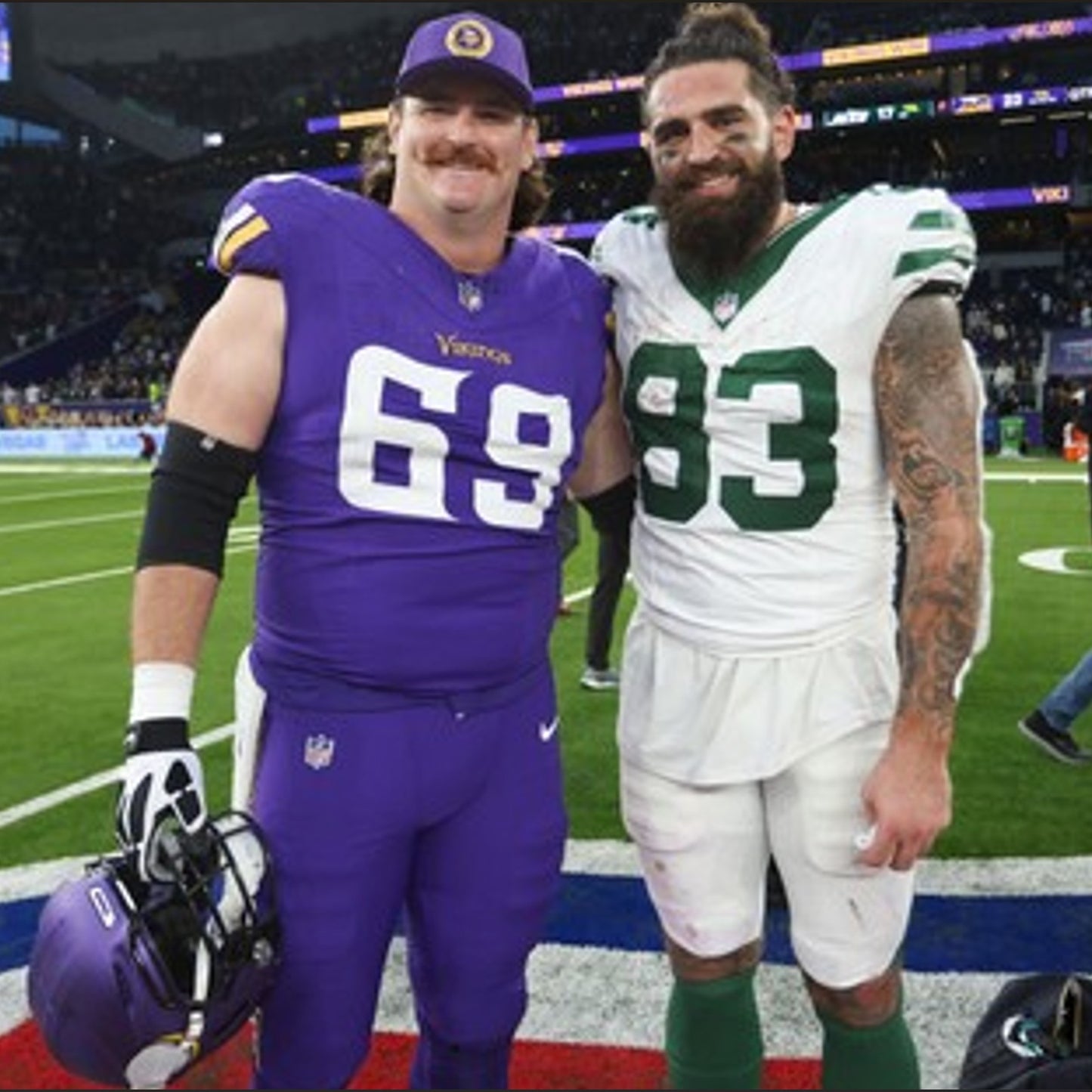 Dan Feeney GAME USED💪 10/06/24 Minnesota Vikings Nike NFL Jersey 👕 vs. New York Jets London Game ✅