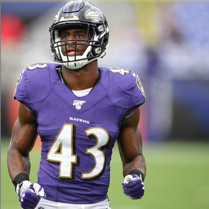 Justice Hill GAME-WORN💪10/12/25 On-Field Baltimore Ravens💜Jersey vs.Los Angeles Rams🐏