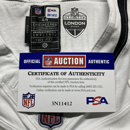 Mac Jones GAME WORN/USED 💪10/13/24 Jacksonville Jaguars 🐆 Nike NFL Jersey 👕 vs. Chicago Bears (London Game🌍) PSA Authenticated 🛡️
