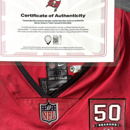 Luke Goedeke GAME WORN 💪12/07/25 Tampa Bay Buccaneers Nike NFL Jersey vs New Orleans Saints Includes Authenticity