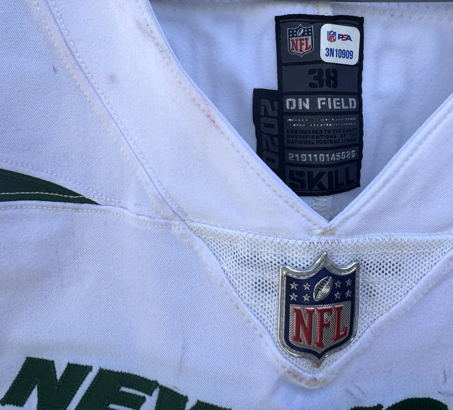 Braxton Berrios GAME WORN 💪 New York Jets Nike NFL Jersey 👕 Also features PSA Certificate of Authenticity🛡️