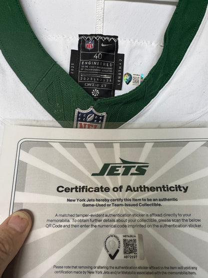 Will McDonald IV GAME WORN 💪 11/23/2025 New York Jets NFL Jersey 👕 vs Baltimore Ravens Also Includes Certificate of Authenticity 🛡️