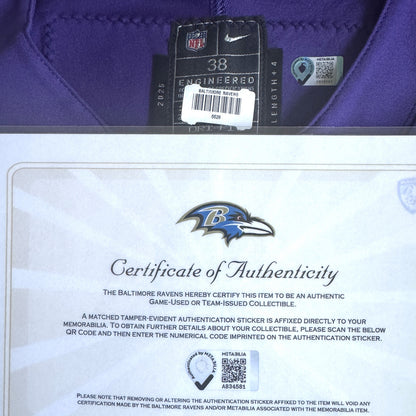 Justice Hill GAME-WORN💪10/12/25 On-Field Baltimore Ravens💜Jersey vs.Los Angeles Rams🐏
