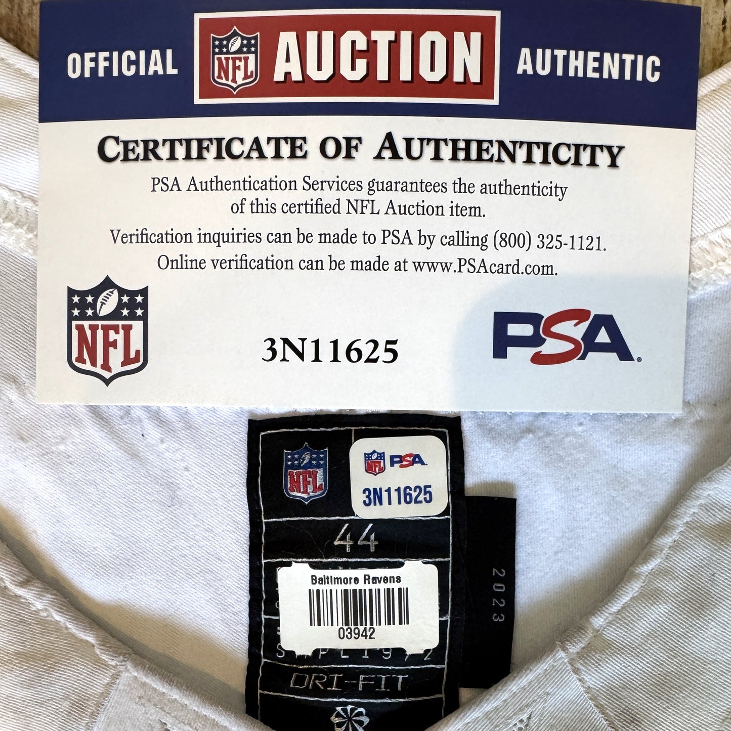 Patrick Ricard GAME-WORN💪10/06/24 PHOTO-MATCHED📸Baltimore Ravens💜NFL Jersey victory vs.Bengals