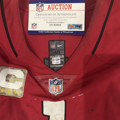 Kyler Murray GAME WORN 11/06/22 PHOTO MATCHED Arizona Cardinals NFL Jersey vs Seattle Seahawk Also includes PSA COA