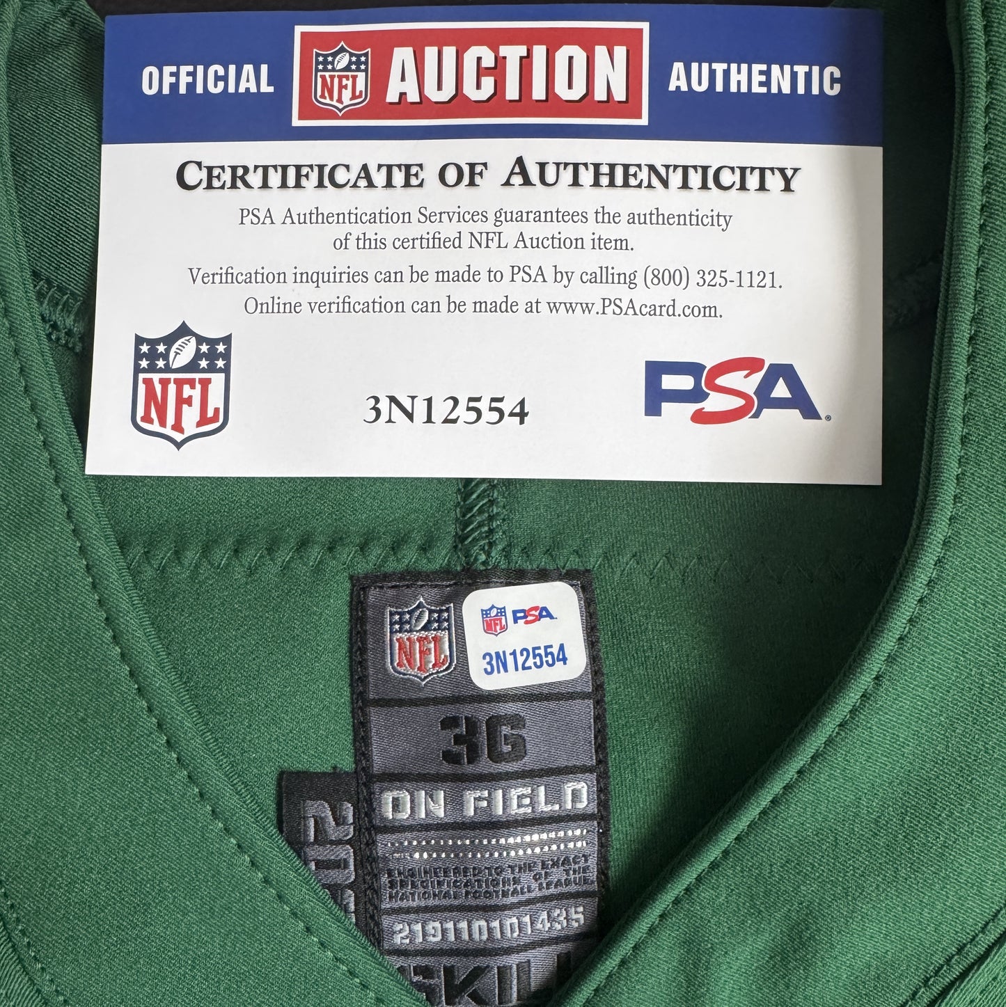Sauce Gardner Signed ✍️ New York Jets AUTHENTIC Nike NFL Jersey 👕 Inc. PSA Certificate of Authenticity 📏