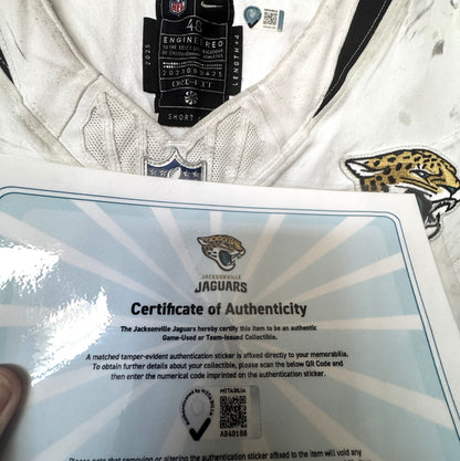 Cole Van Lanen GAME WORN 11/02/25 Jacksonville Jaguars🐆NFL Jersey vs Las Vegas Raiders Also Includes Certificate of Authenticity