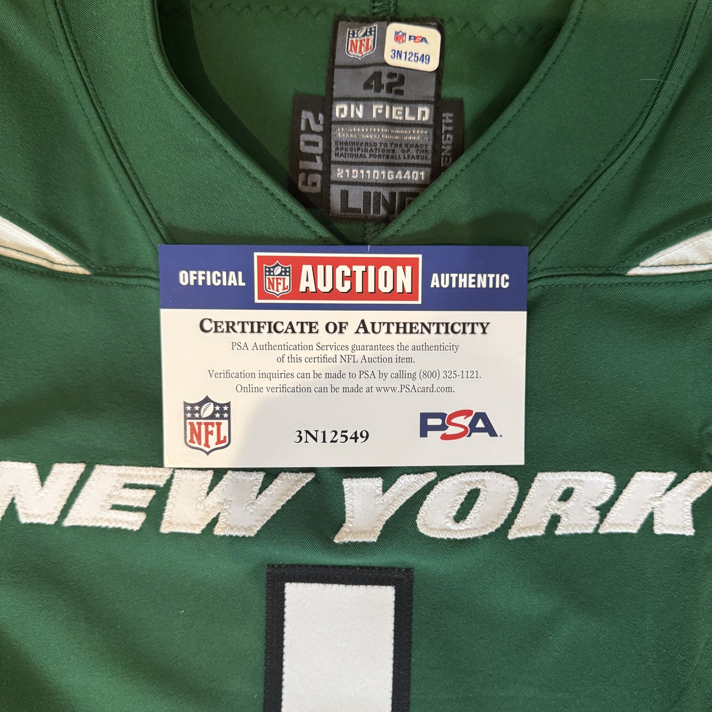 Sauce Gardner Signed ✍️ New York Jets AUTHENTIC Nike NFL Jersey 👕 Inc. Professional Sports Authenticator (PSA) 🛡️