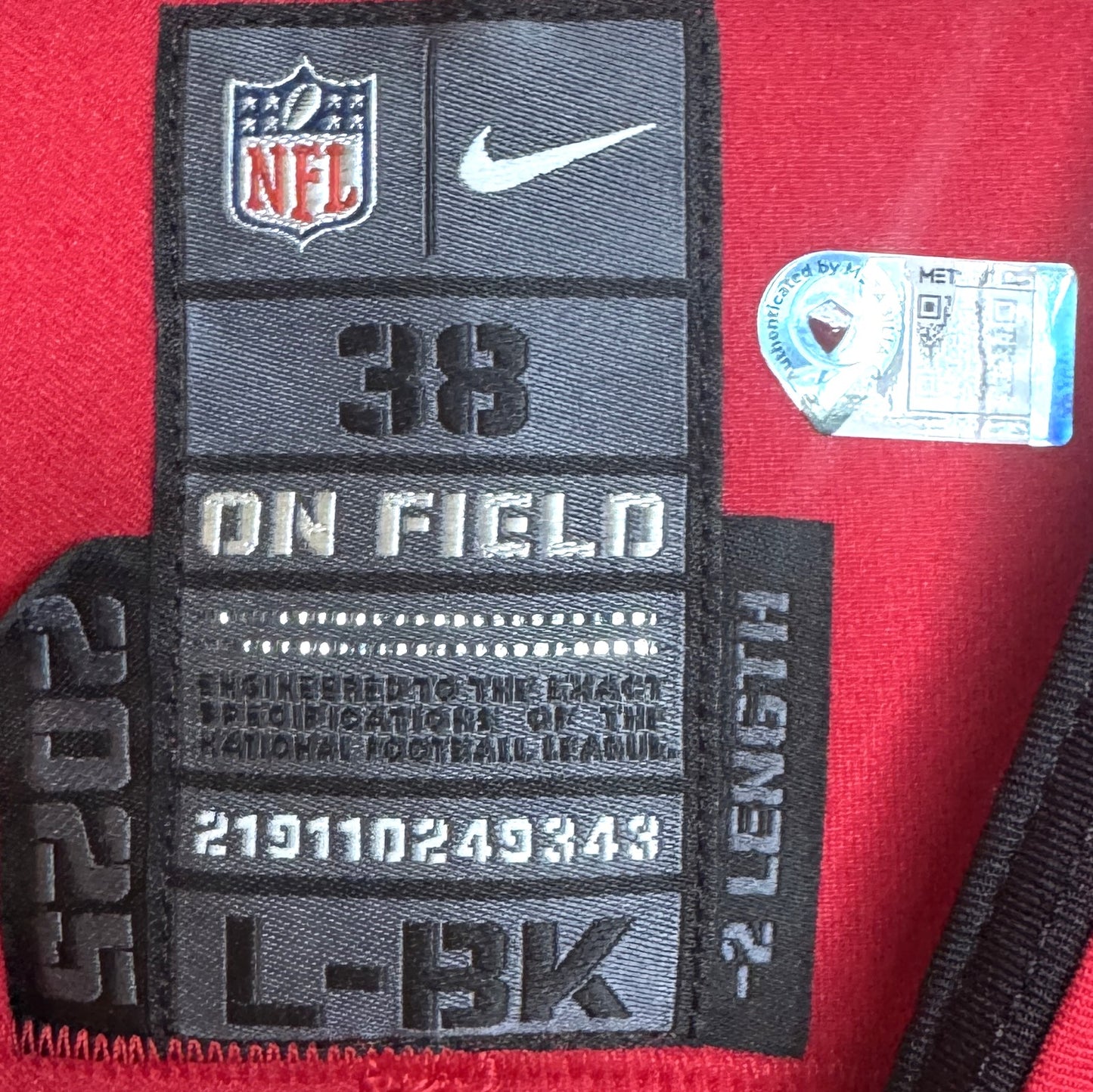 Bucky Irving GAME ISSUED 💪 Tampa Bay Buccaneers On-Field Nike NFL Red Jersey 🎽 Also includes Certificate of Authenticity 🛡️