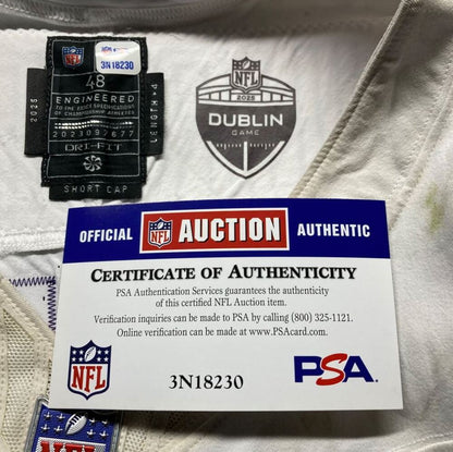 Michael Jurgens GAME WORN 💪 09/28/25 Minnesota Vikings 💜 vs Pittsburgh Steelers NFL Jersey Also includes PSA Authentication
