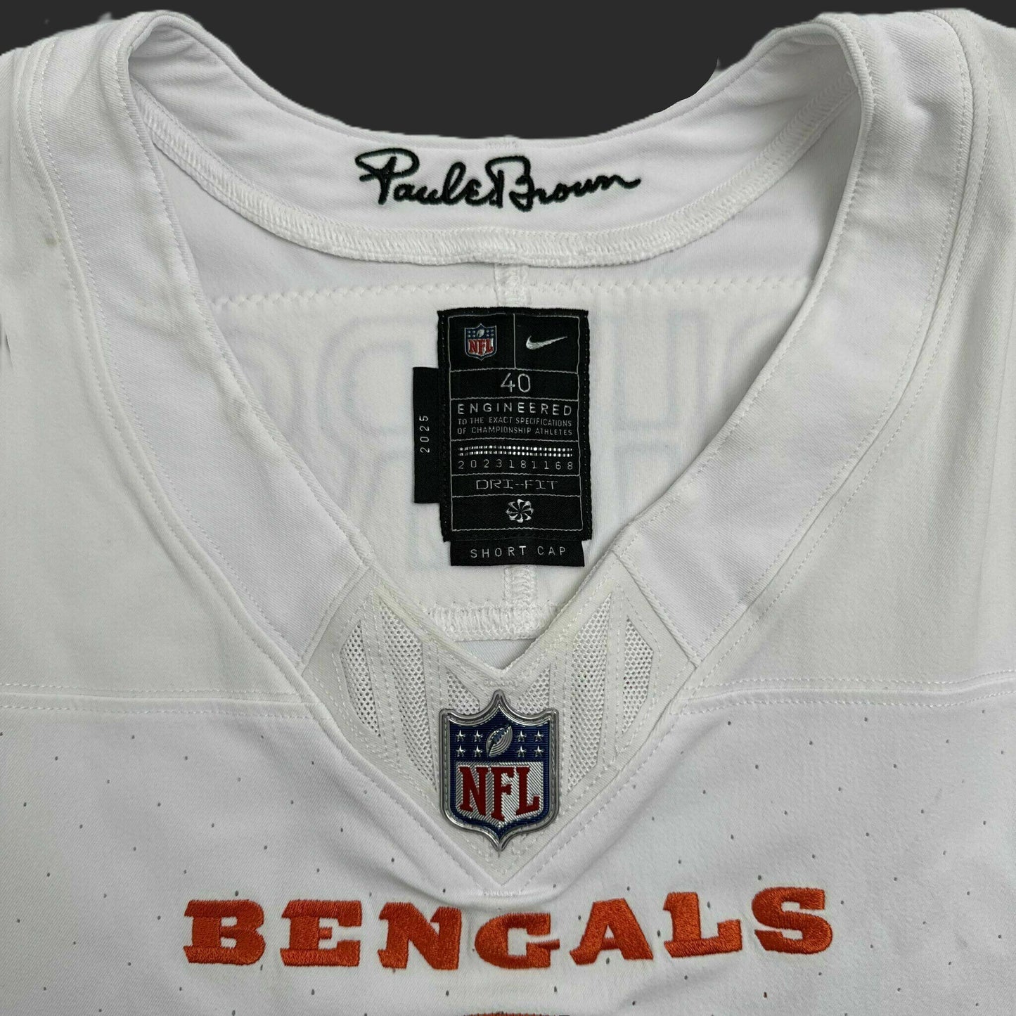 Evan McPherson GAME WORN 11/16/25 Cincinnati Bengals Nike NFL Jersey vs Pittsburgh Steelers Also Includes Certificate of Authenticity