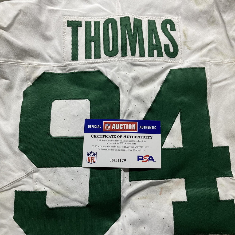 Solomon Thomas GAME WORN 💪 10/20/24 New York Jets Nike NFL Jersey 👕 vs Pittsburgh Steelers Also includes Professional Sports Authenticator 🛡️