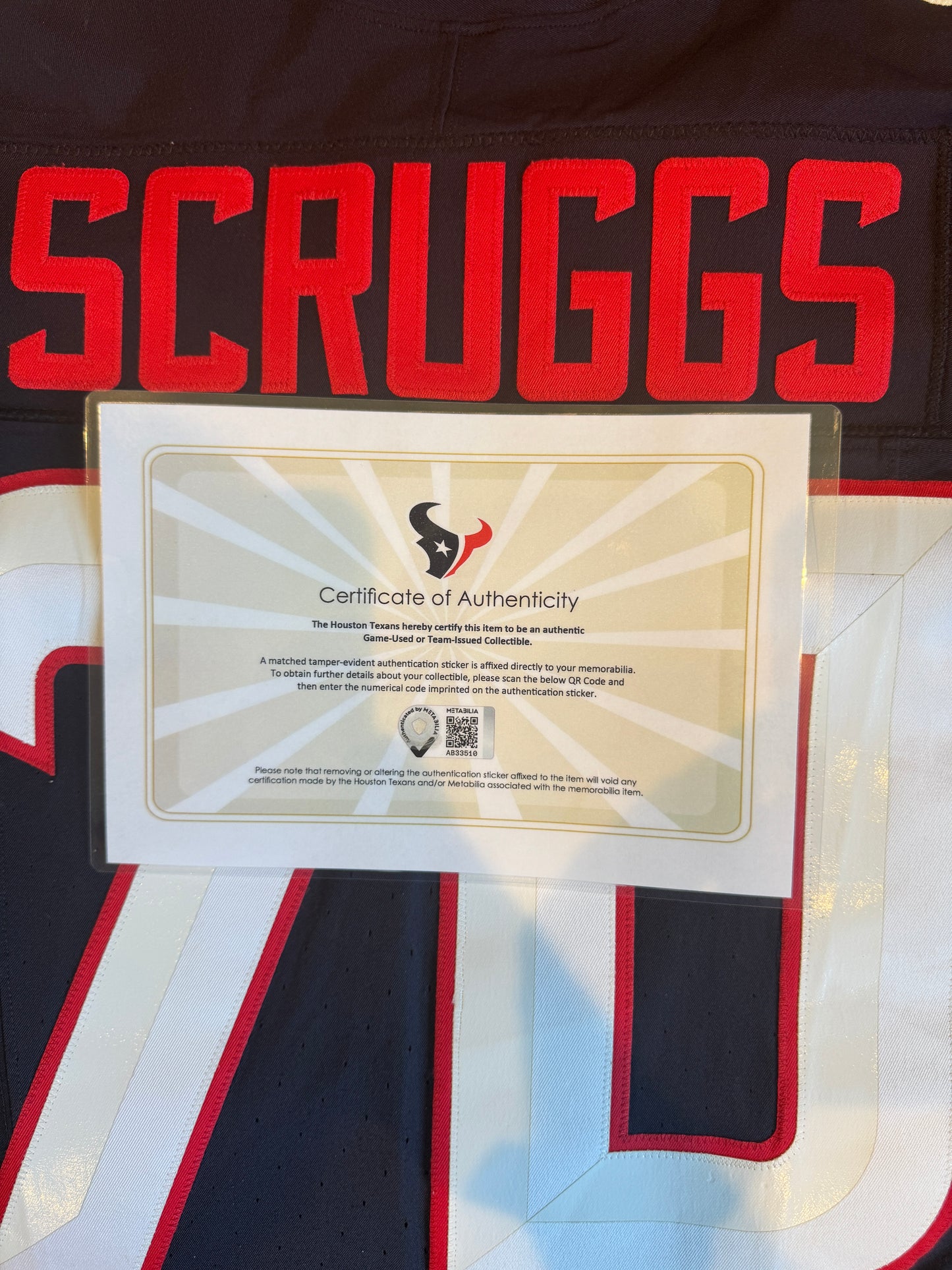 Juice Scruggs GAME WORN 💪 09/28/2025 Houston Texans Nike NFL Jersey 🎽 vs. Tennessee Titans