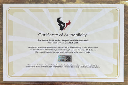 Nico Collins TEAM/GAME ISSUED 💥 Hand Signed✍️ Houston Texans 🐂 Nike NFL Jersey Also inc. COA 🛡️