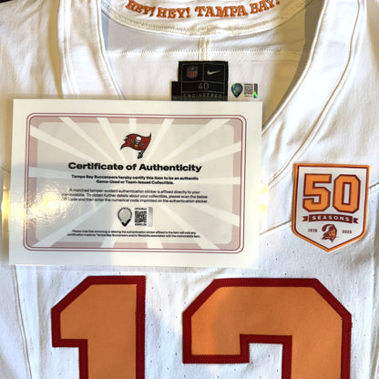 Mike Evans GAME-ISSUED🔥Tampa Bay Buccaneers Nike NFL Iconic 1976 Jersey👕 Inc. 50 Seasons Patch