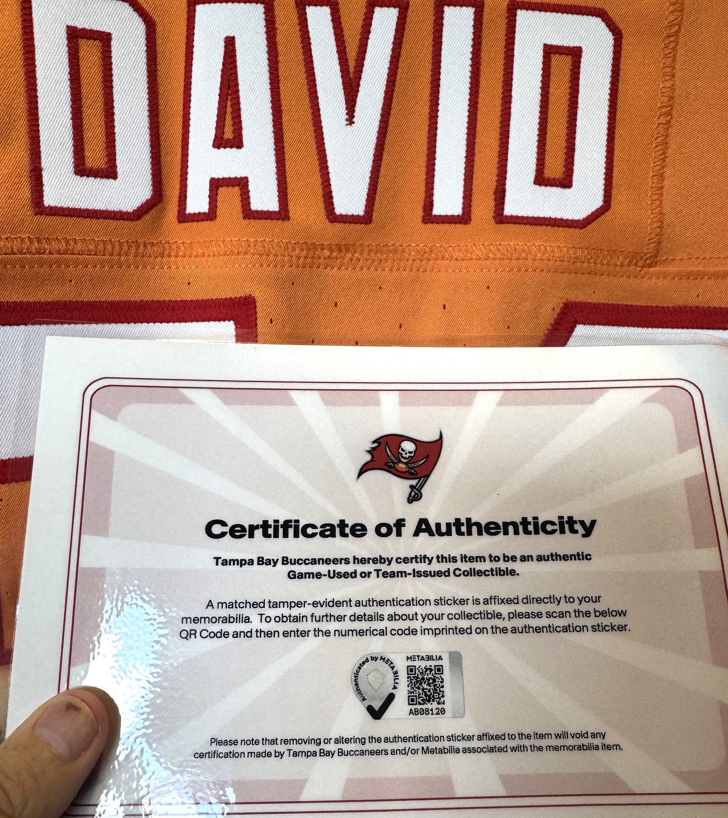 Lavonte David TEAM-ISSUED Tampa Bay Buccaneers On-Field NFL Creamsicle Jersey