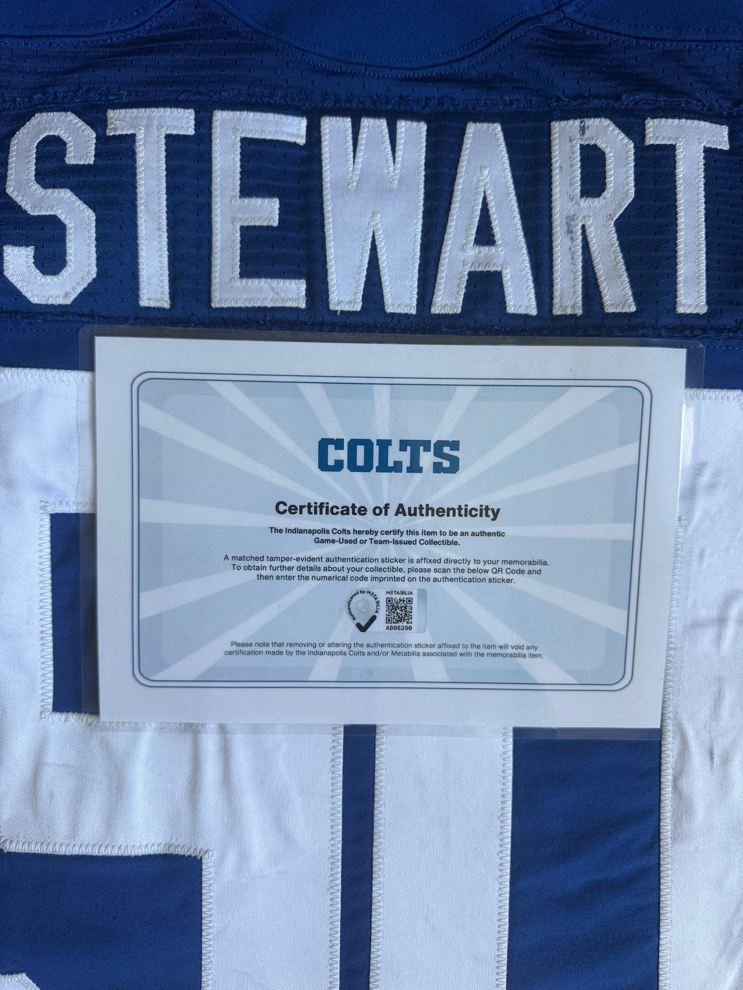 Grover Stewart GAME WORN 💪 Indianapolis Colts 🐎 Nike On-Field NFL Jersey 👕 COA also included 🛡️