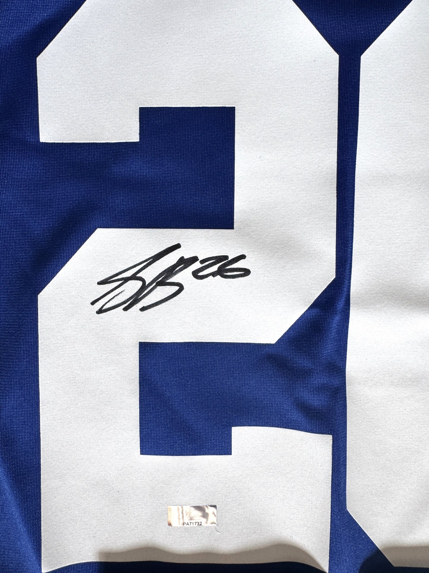 Saquon Barkley Hand Signed ✍️ New York Giants Nike NFL Jersey 👕 Also includes Authenticity 🛡️