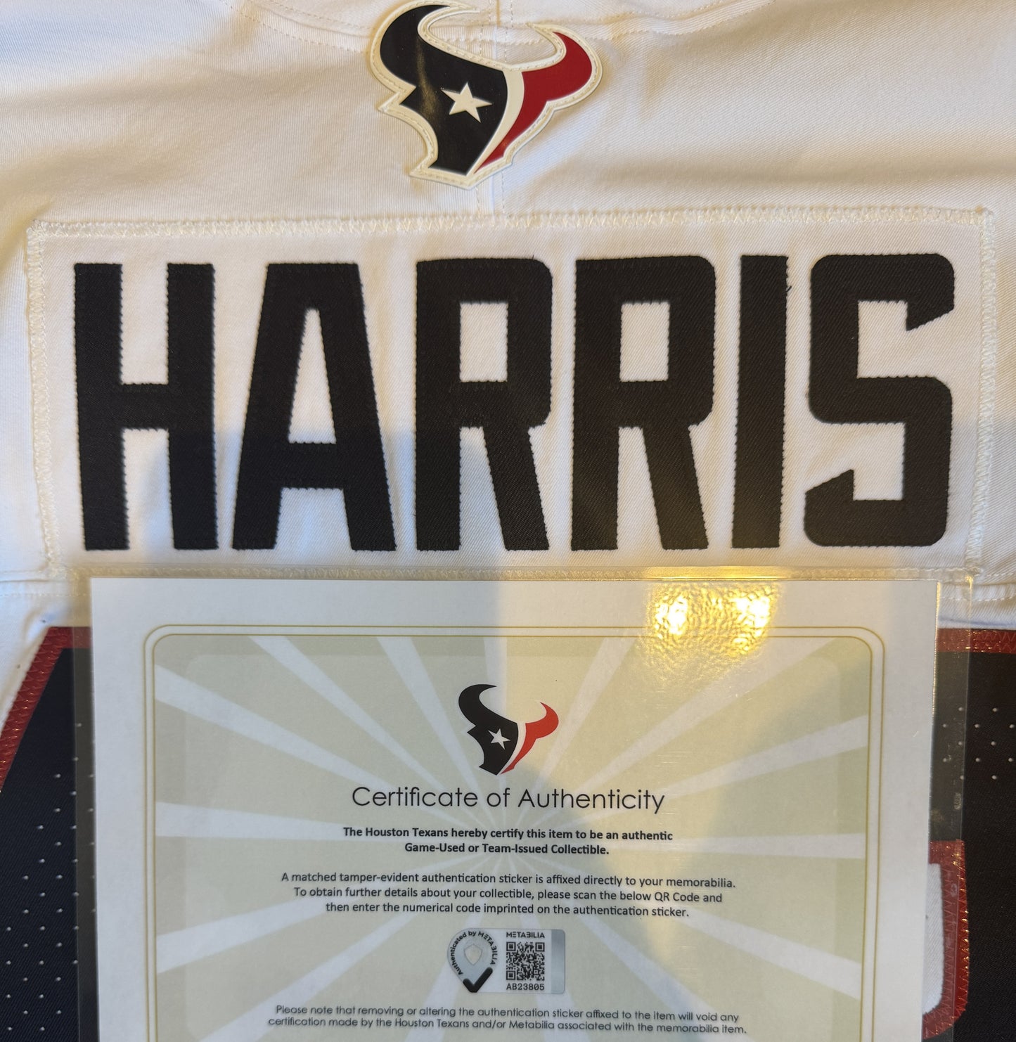 Christian Harris GAME WORN 💪 09/15/25 Houston Texans Nike NFL Jersey 🎽 vs. Tampa Bay Buccaneers