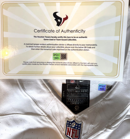 Christian Harris Playoff GAME WORN 💪 01/18/2024 Houston Texans Nike NFL Jersey 🎽 vs. Kansas City Chiefs