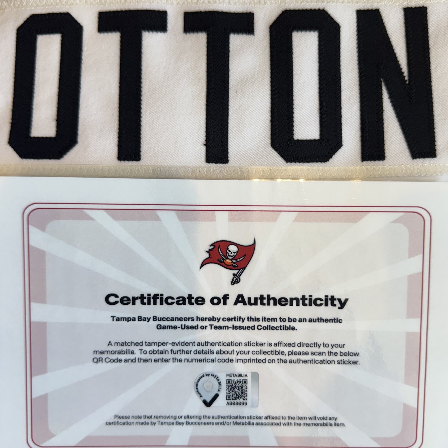 Cade Otton GAME-WORN💪Tampa Bay Buccaneers On-Field NFL Jersey🎽vs. Steelers🔥