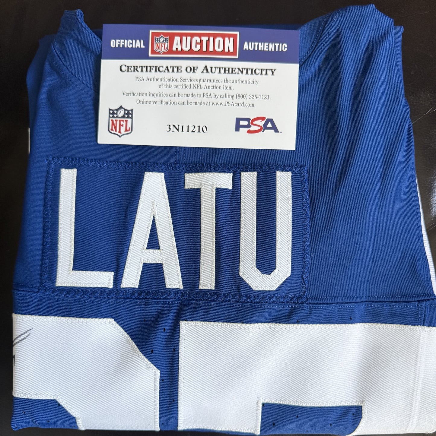 Laiatu Latu SIGNED GAME ISSUED 💪 Indianapolis Colts Nike NFL Jersey 👕 Also includes COA