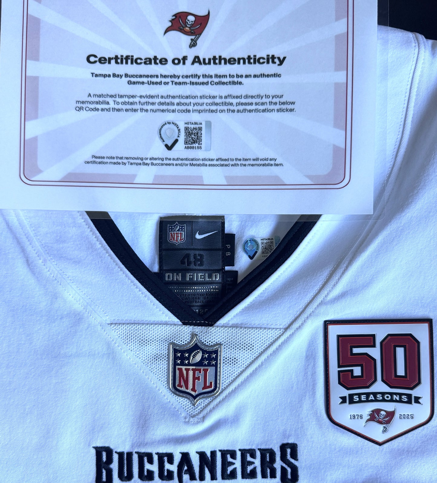 Vita Vea GAME-ISSUED💪Tampa Bay Buccaneers On-Field Nike NFL Jersey🎽Inc.COA📄