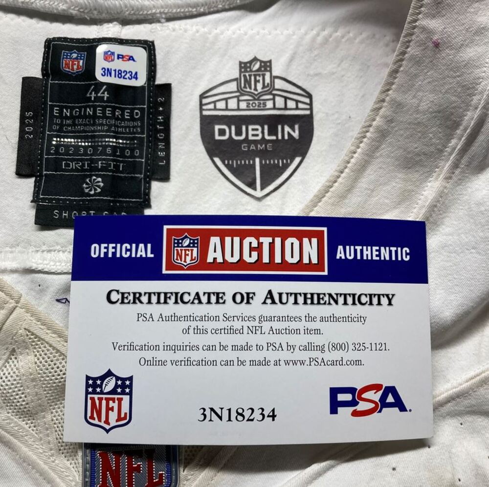 Josh Oliver GAME WORN 💪 09/28/25 PHOTO MATCHED  📸 Minnesota Vikings vs Pittsburgh Steelers NFL Jersey Also includes PSA Authentication