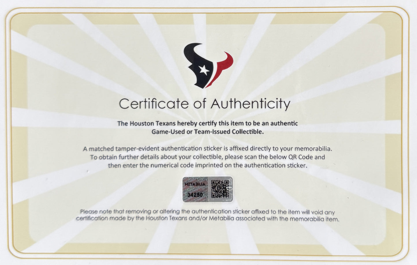 Christian Harris Playoff GAME WORN 💪 01/18/2024 Houston Texans Nike NFL Jersey 🎽 vs. Kansas City Chiefs