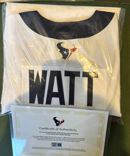 J.J. Watt 💯 GAME ISSUED 💪 Houston Texans On-Field Nike NFL Jersey 👕 Also includes COA 🛡️ & Walter Payton NFL Man of the Year Patch
