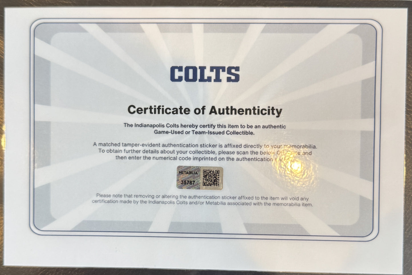 Zaire Franklin SIGNED ✍️ TEAM ISSUED 💪 Indianapolis Colts 🐎 Nike NFL Jersey 👕 Inc.COA📄