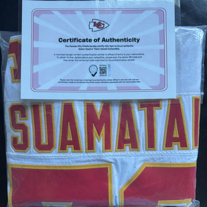 Kingsley Suamataia GAME-USED💪 11/02/25 Kansas City Chiefs NFL Jersey🎽vs. Bills inc. COA 🛡️