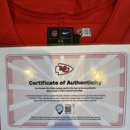 James Winchester GAME-USED💪09/28/25 Kansas City Chiefs NFL Jersey🎽vs. Baltimore Ravens