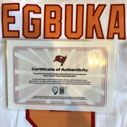 Emeka Egbuka TEAM ISSUED 🔥 Tampa Bay Buccaneers Nike NFL Iconic 1976 Jersey 👕 Also includes Certificate of Authenticity