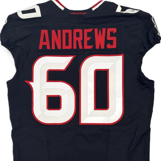 Jake Andrews GAME WORN 💪 09/07/2025 Houston Texans Nike NFL Jersey 🎽 vs. Los Angeles Rams🐏Also includes COA 🛡️