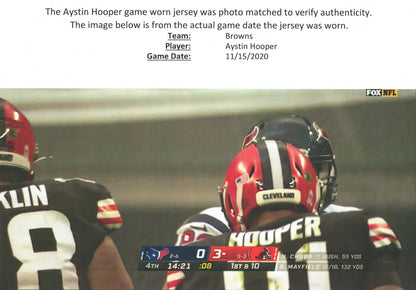 Austin Hooper GAME-WORN 11/15/20💪PHOTO-MATCHED📸Cleveland Browns NFL Jersey👕vs. Houston Texans