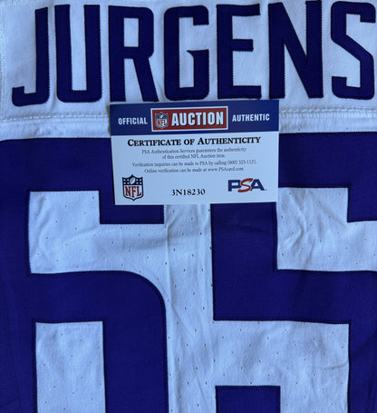 Michael Jurgens GAME WORN 💪 09/28/25 Minnesota Vikings 💜 vs Pittsburgh Steelers NFL Jersey Also includes PSA Authentication
