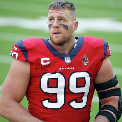 J.J. Watt 💯 TEAM ISSUED 💪 Houston Texans On-Field Nike NFL Jersey 👕 Includes Walter Payton NFL Man of the Year & Captain Patches