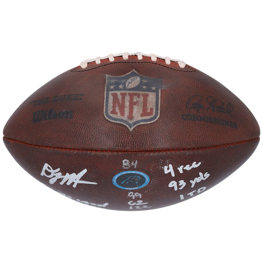 DJ Moore Signed + Inscribed Carolina Panthers GAME-USED💪10/11/20 Wilson Duke Football with Multiple Inscriptions