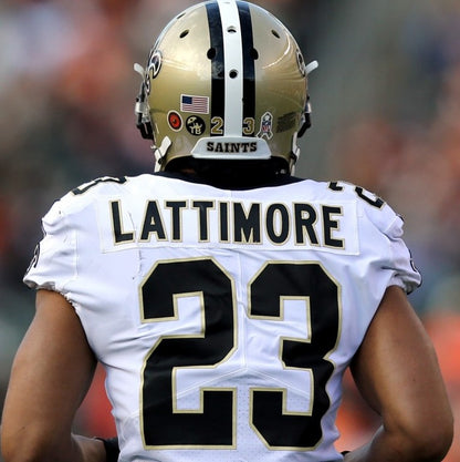 Marshon Lattimore GAME WORN 💪 10/07/24 PHOTO MATCHED 📸 New Orleans Saints ⚜️ Nike NFL Jersey🎽 vs. Kansas City Chiefs - PSA Authenticated 🛡️