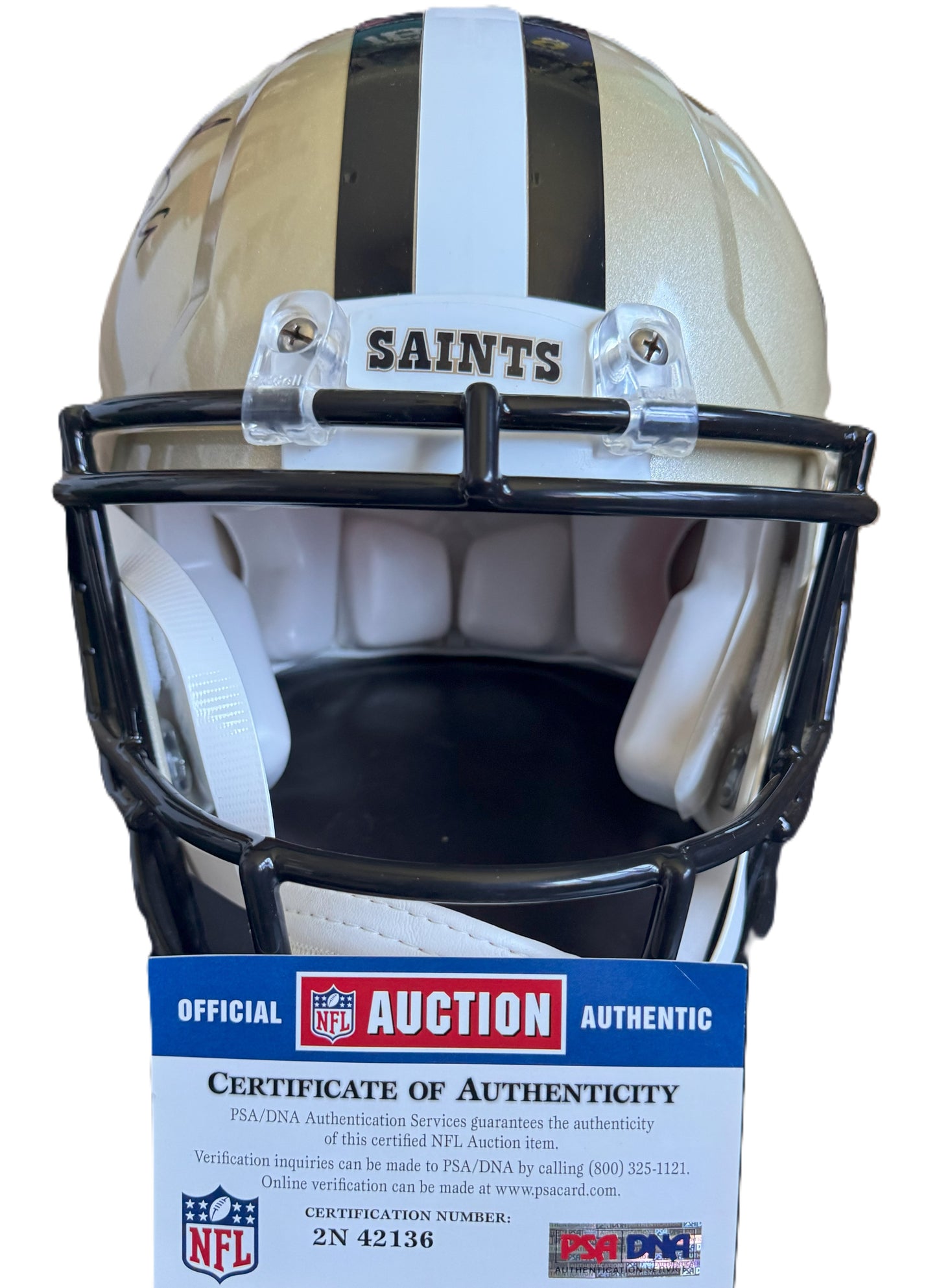 Drew Brees Signed ✍️ New Orleans Saints ⚜️ Full-Size Proline NFL Helmet Inc. PSA Authentication 🛡️