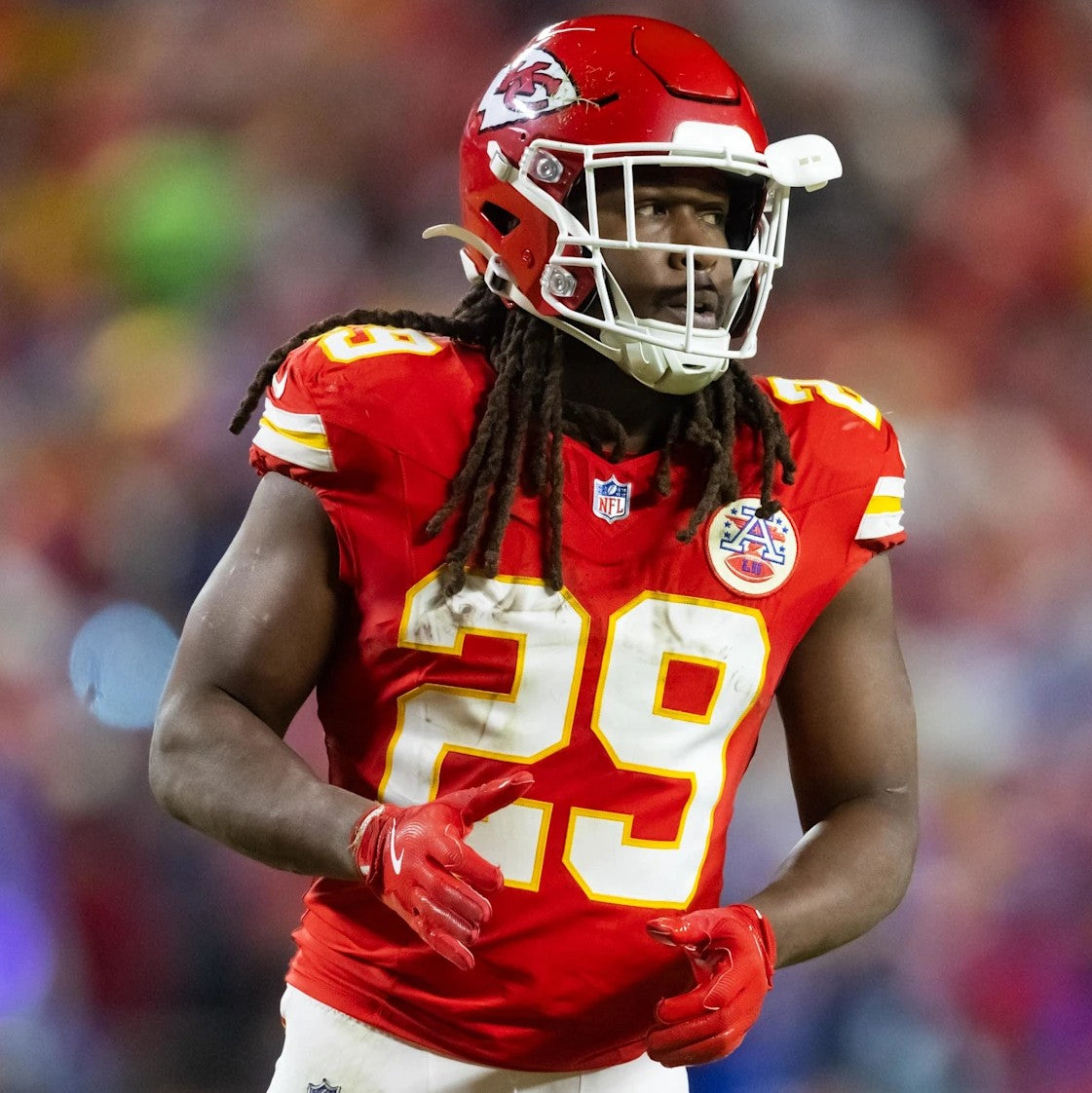 Kareem Hunt GAME-USED💪09/28/25 Kansas City Chiefs NFL Jersey🎽vs. Baltimore Ravens