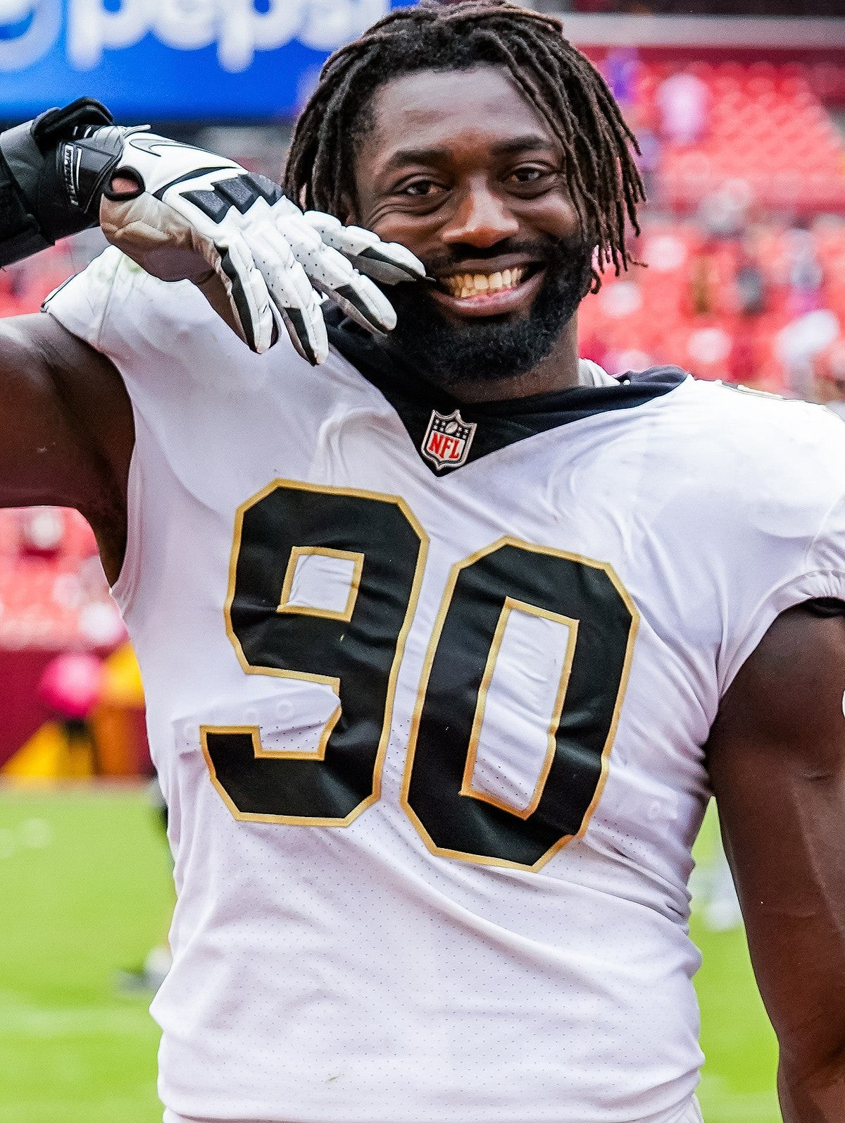 Tanoh Kpassagnon GAME WORN 💪 10/02/22 New Orleans Saints ⚜️ Nike NFL Jersey 🎽 vs. Minnesota Vikings - PSA Authenticated 🛡️
