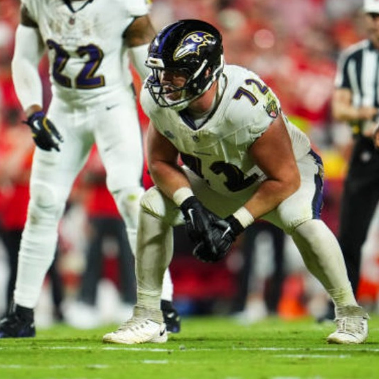 Andrew Vorhees GAME-WORN 💪 11/09/25 Baltimore Ravens 💜 NFL Jersey WIN vs Minnesota Vikings  Also Includes Certificate of Authenticity