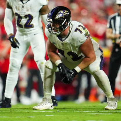 Andrew Vorhees GAME-WORN 💪 11/09/25 Baltimore Ravens 💜 NFL Jersey WIN vs Minnesota Vikings  Also Includes Certificate of Authenticity