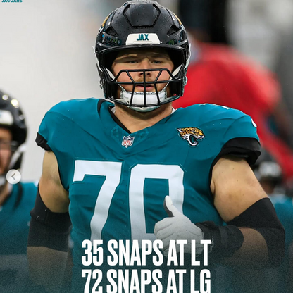 Cole Van Lanen GAME WORN 💪 10/19/25 Jacksonville Jaguars 🐆NFL Jersey 👕vs Los Angeles Rams Also Includes PSA Certificate of Authenticity 🛡️