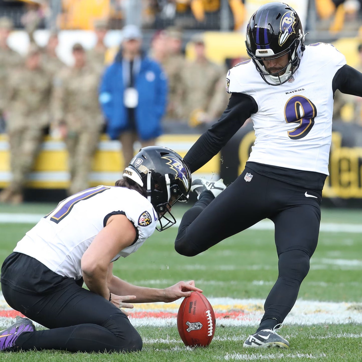 Justin Tucker Signed✍️GAME WORN💪NFL Cleats👟24-25 Season Ravens💜Inscribed🛡️Worn wk 4 Buffalo Bills 09-29-24 & wk 7 Tampa Bay Buccaneers 10-21-24